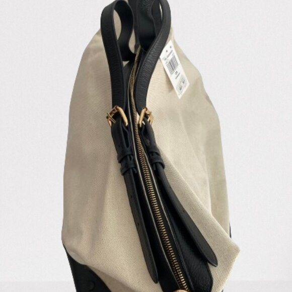 Neely and Chloe The Weekender Black Leather Bottom Canvas Women's Travel/Handbag - Picture 3 of 3